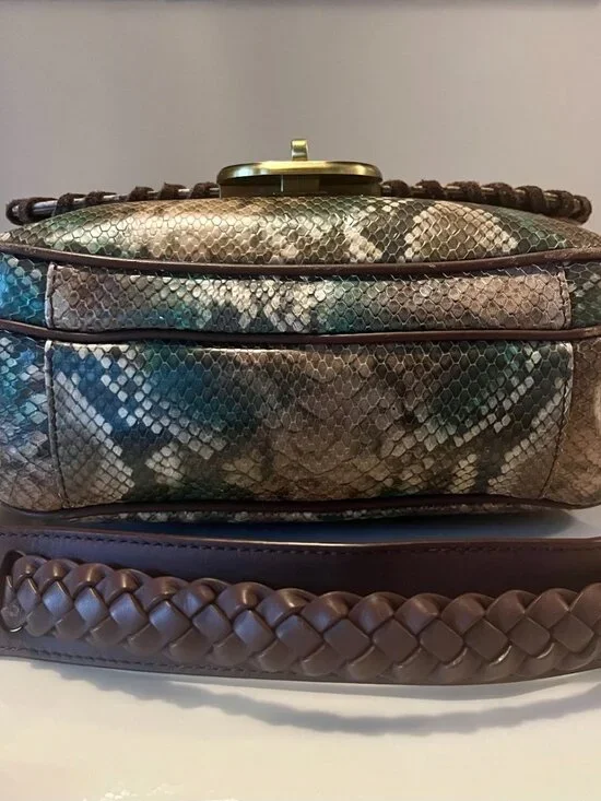 RAFE New York Snakeskin Embossed Leather Whipstitch Crossbody Bag - Picture 6 of 16